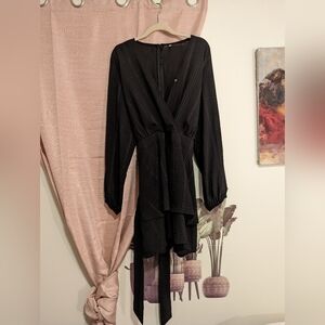 Black romper with ties and flowy dress plus size XXL